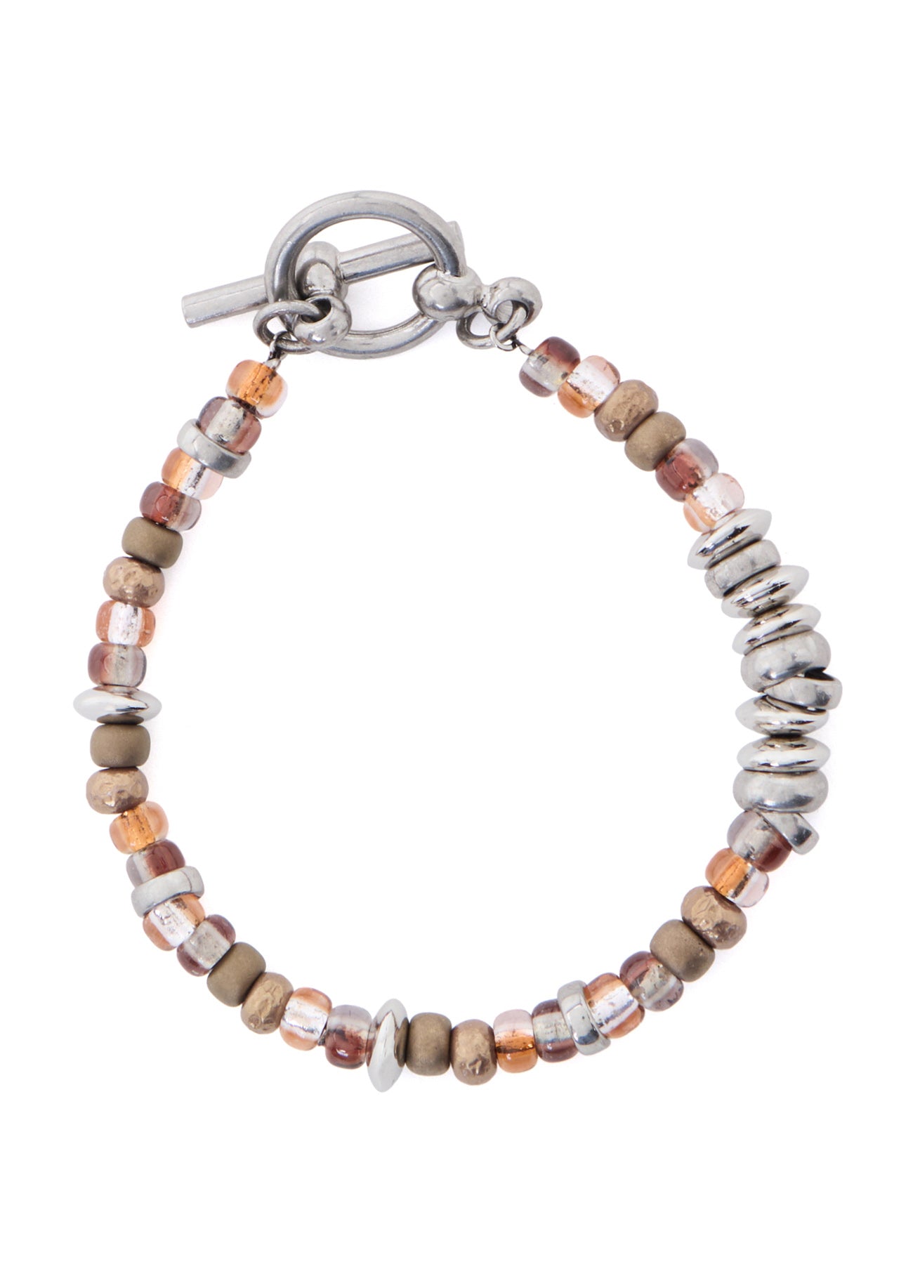 BRASS BROWN BEADS BRACELET