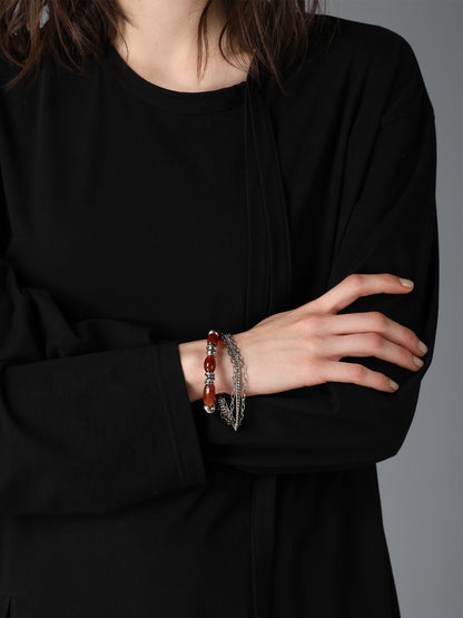 BRASS AMBER BEADS BRACELET