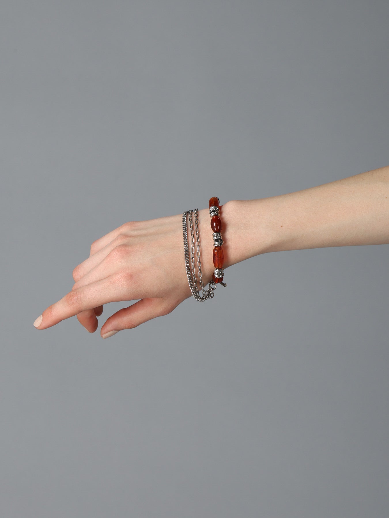 BRASS AMBER BEADS BRACELET