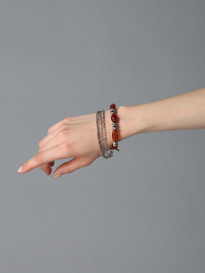 BRASS AMBER BEADS BRACELET
