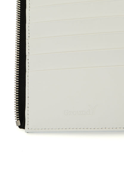 COW LEATHER BLACK & WHITE LONG WALLET