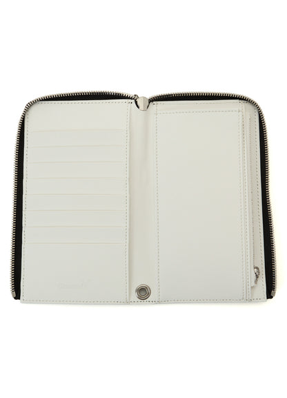 COW LEATHER BLACK & WHITE LONG WALLET
