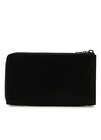 COW LEATHER BLACK & WHITE LONG WALLET