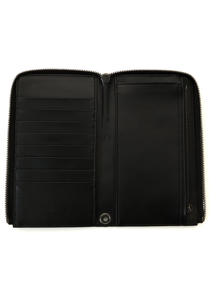 COW LEATHER BLACK & WHITE LONG WALLET