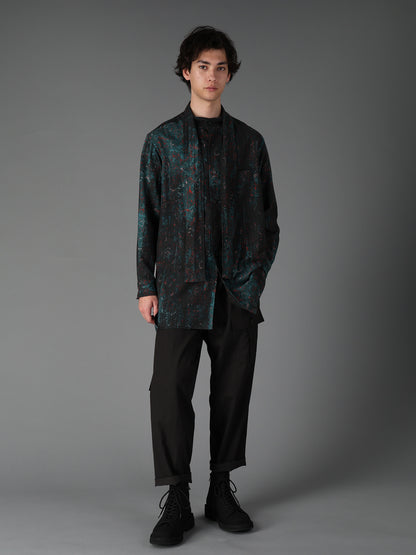 COTTON WOOL VIYELLA PAISLEY PATTERN BOW TIE COLLAR SHIRT