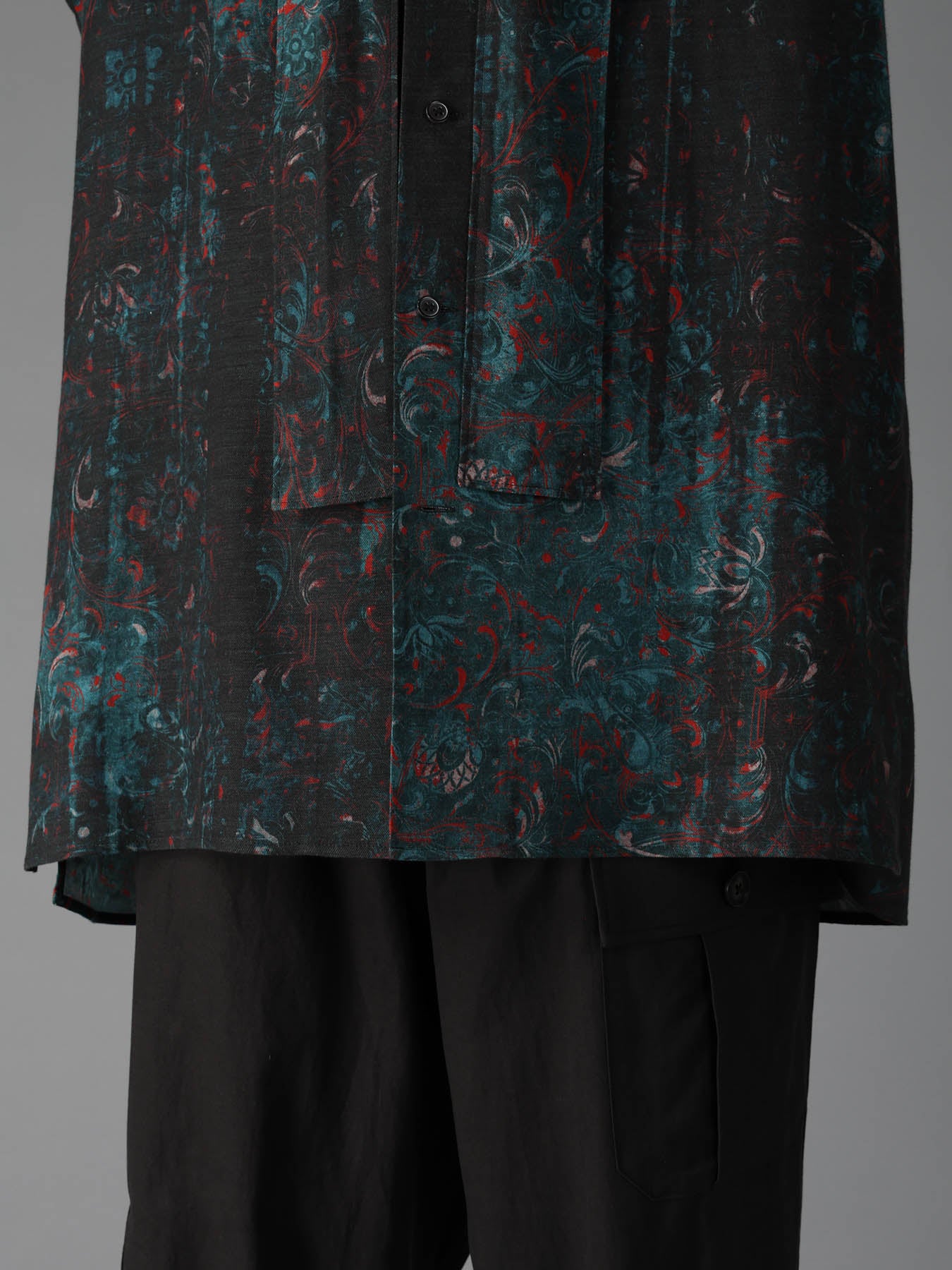 COTTON WOOL VIYELLA PAISLEY PATTERN BOW TIE COLLAR SHIRT