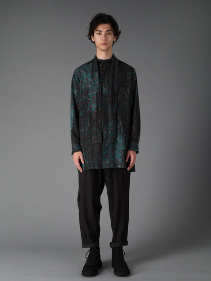 COTTON WOOL VIYELLA PAISLEY PATTERN BOW TIE COLLAR SHIRT