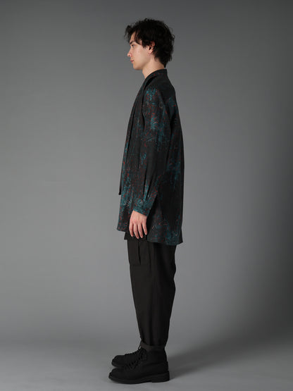 COTTON WOOL VIYELLA PAISLEY PATTERN BOW TIE COLLAR SHIRT
