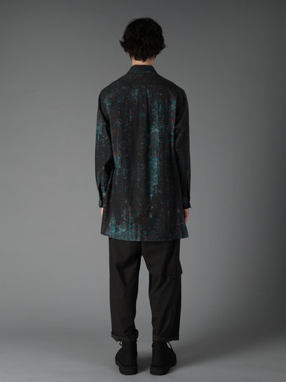 COTTON WOOL VIYELLA PAISLEY PATTERN BOW TIE COLLAR SHIRT