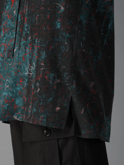 COTTON WOOL VIYELLA PAISLEY PATTERN BOW TIE COLLAR SHIRT