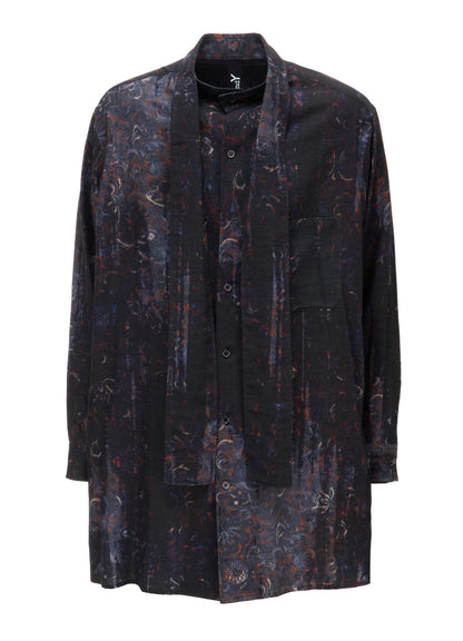 COTTON WOOL VIYELLA PAISLEY PATTERN BOW TIE COLLAR SHIRT