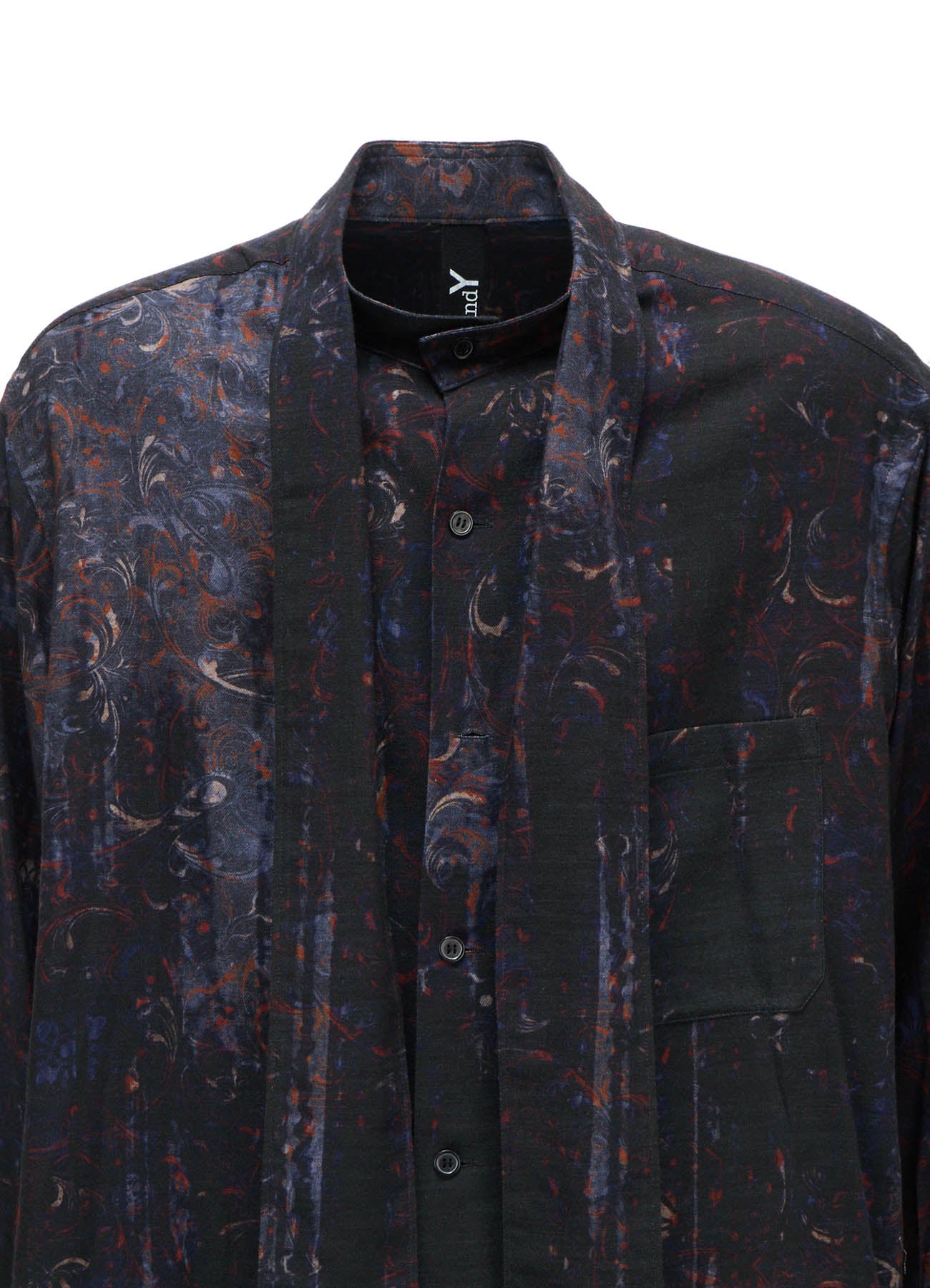 COTTON WOOL VIYELLA PAISLEY PATTERN BOW TIE COLLAR SHIRT