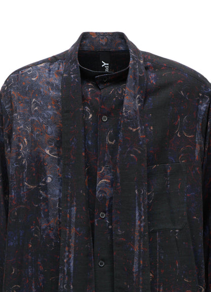 COTTON WOOL VIYELLA PAISLEY PATTERN BOW TIE COLLAR SHIRT