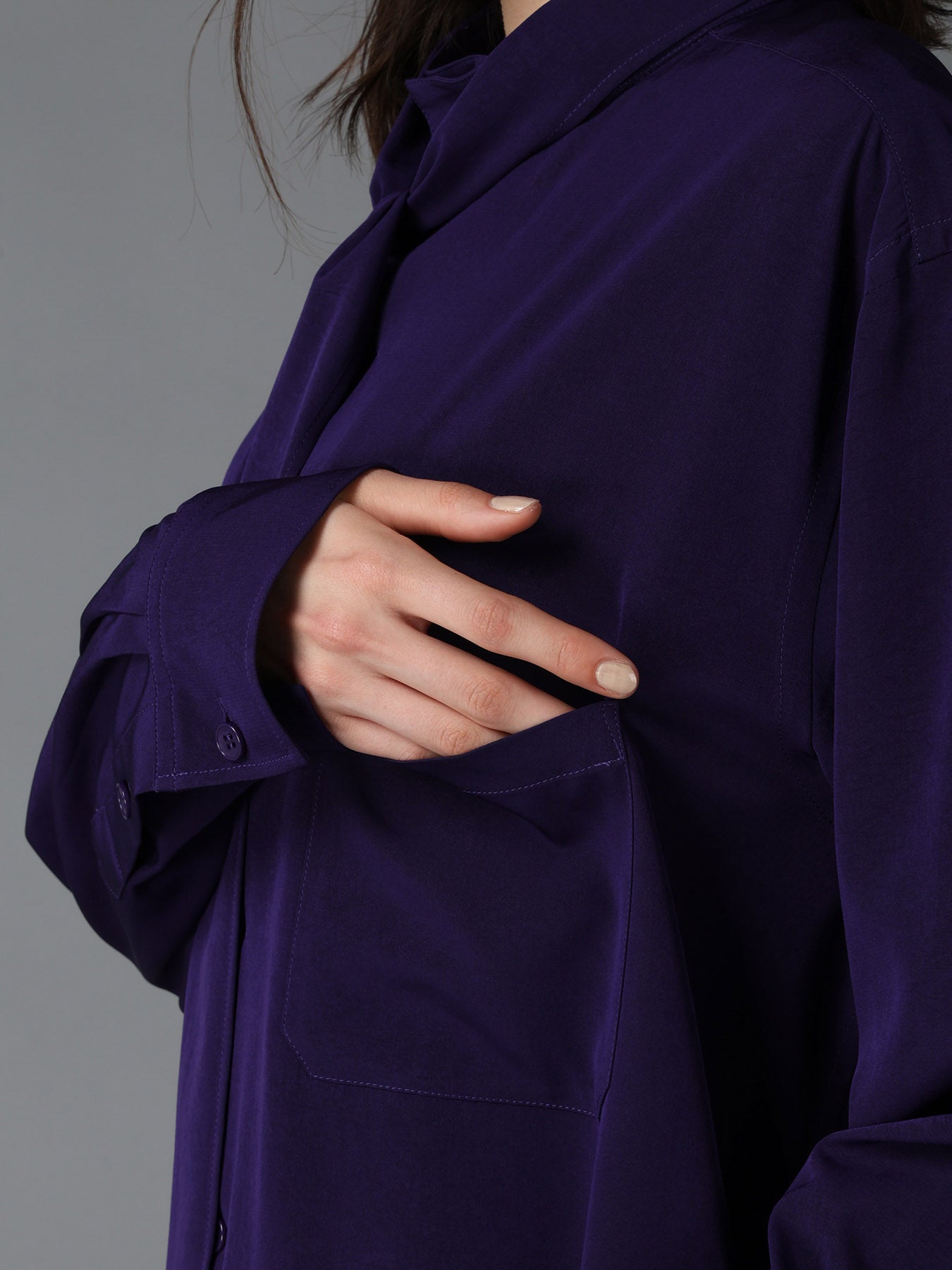 CREPE de CHINE BOW TIE COLLAR SHIRT