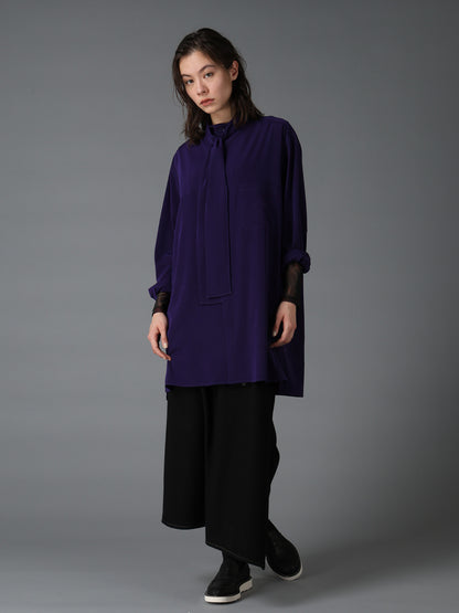 CREPE de CHINE BOW TIE COLLAR SHIRT