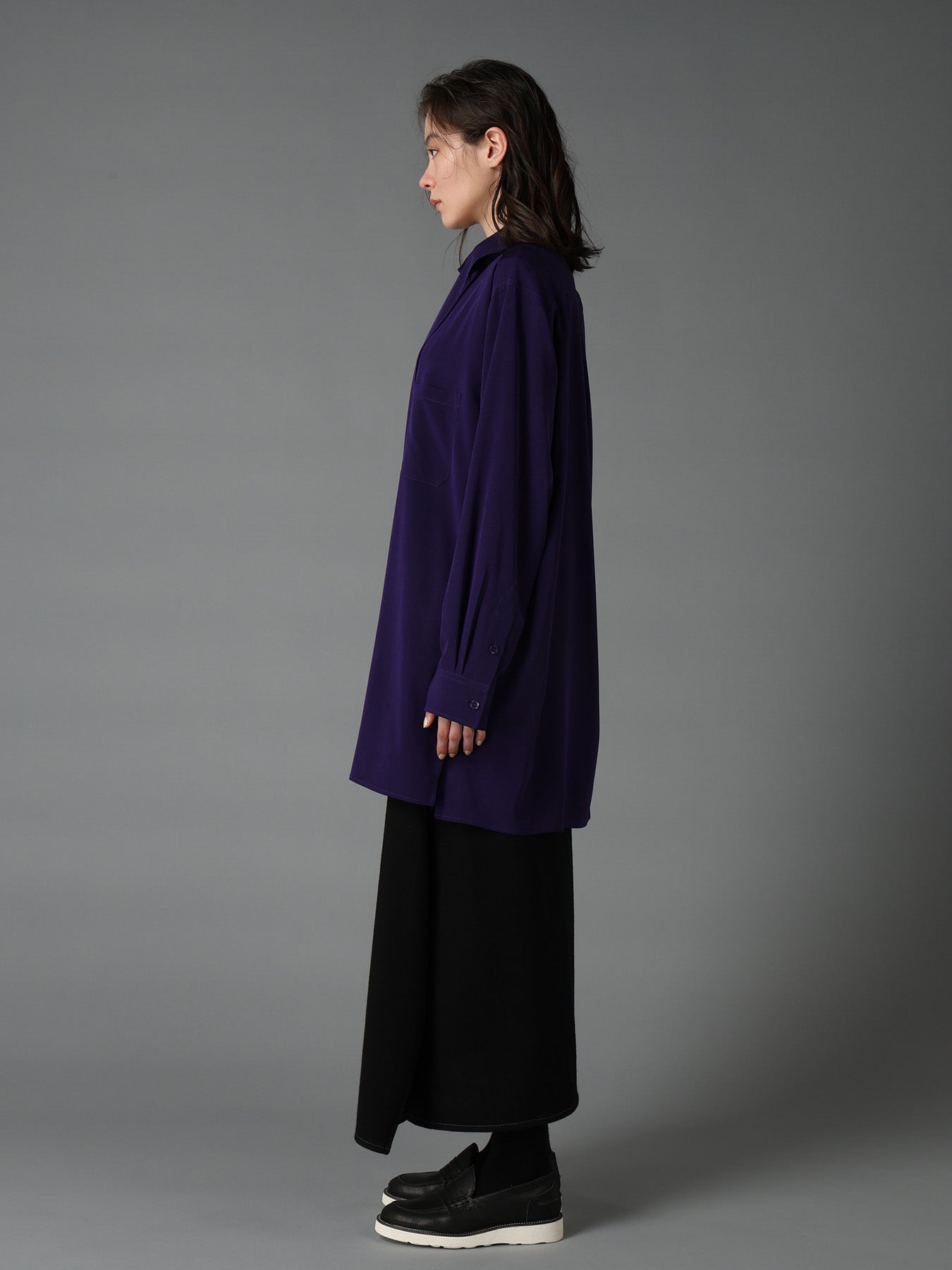 CREPE de CHINE BOW TIE COLLAR SHIRT