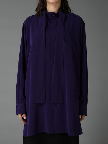 CREPE de CHINE BOW TIE COLLAR SHIRT