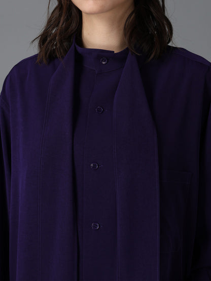 CREPE de CHINE BOW TIE COLLAR SHIRT
