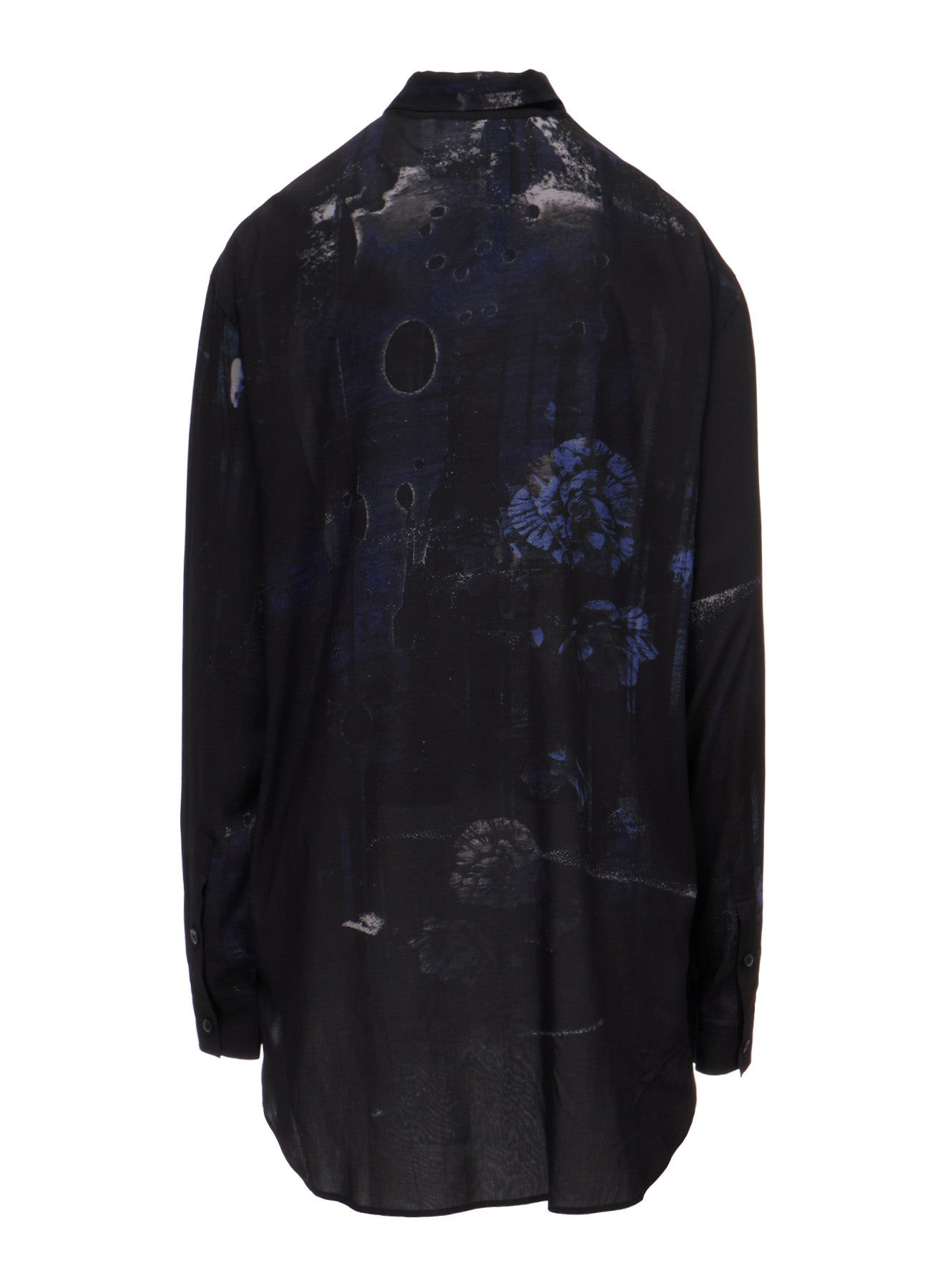 RAYON FLORAL STRIPED BIG SHIRT