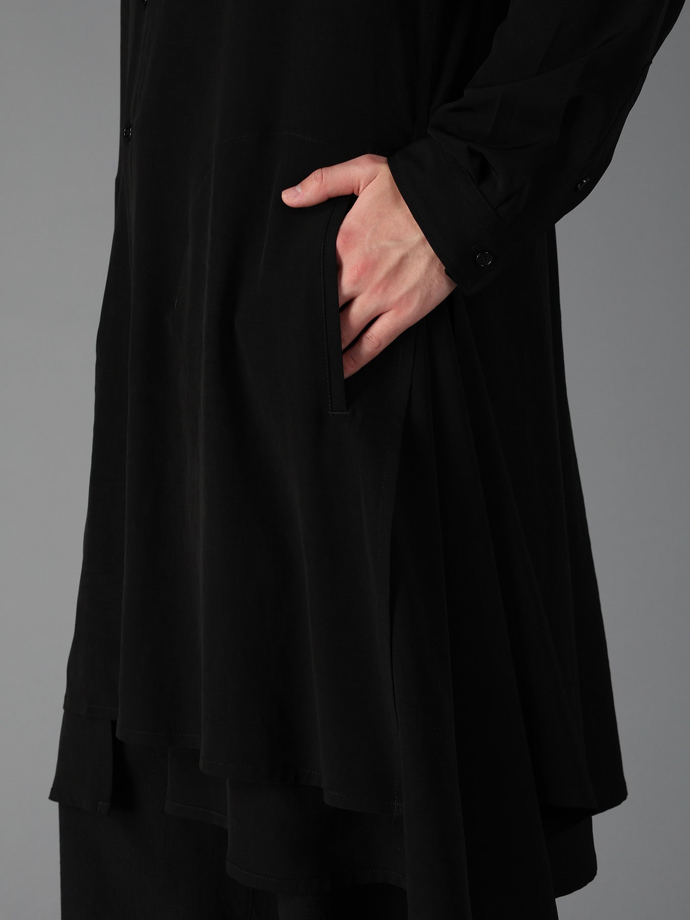 CREPE de CHINE POCKET BAGS BIG SHIRT