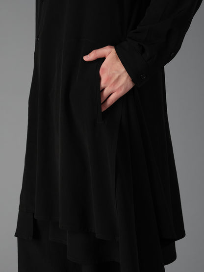 CREPE de CHINE POCKET BAGS BIG SHIRT