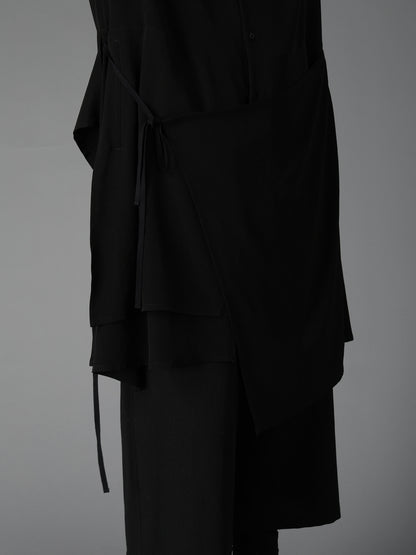 CREPE de CHINE POCKET BAGS BIG SHIRT