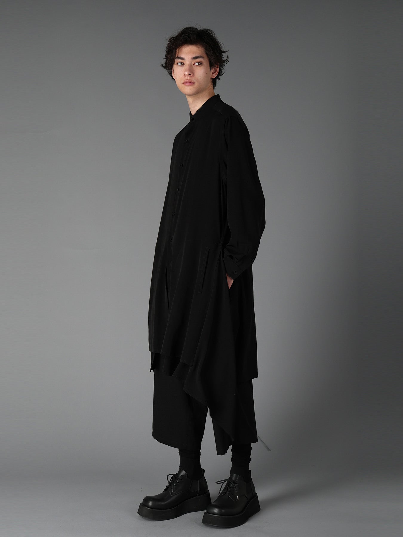 CREPE de CHINE POCKET BAGS BIG SHIRT
