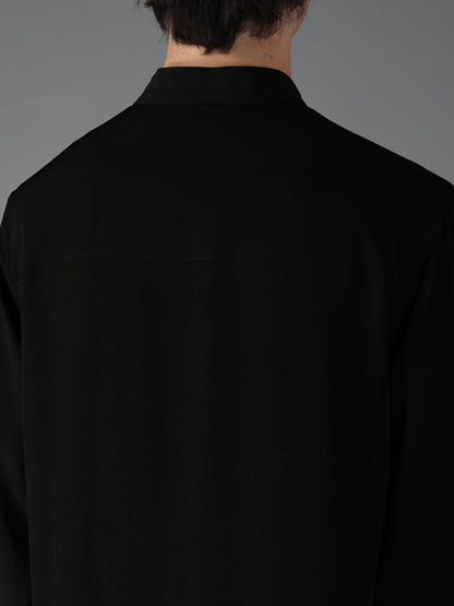 CREPE de CHINE POCKET BAGS BIG SHIRT