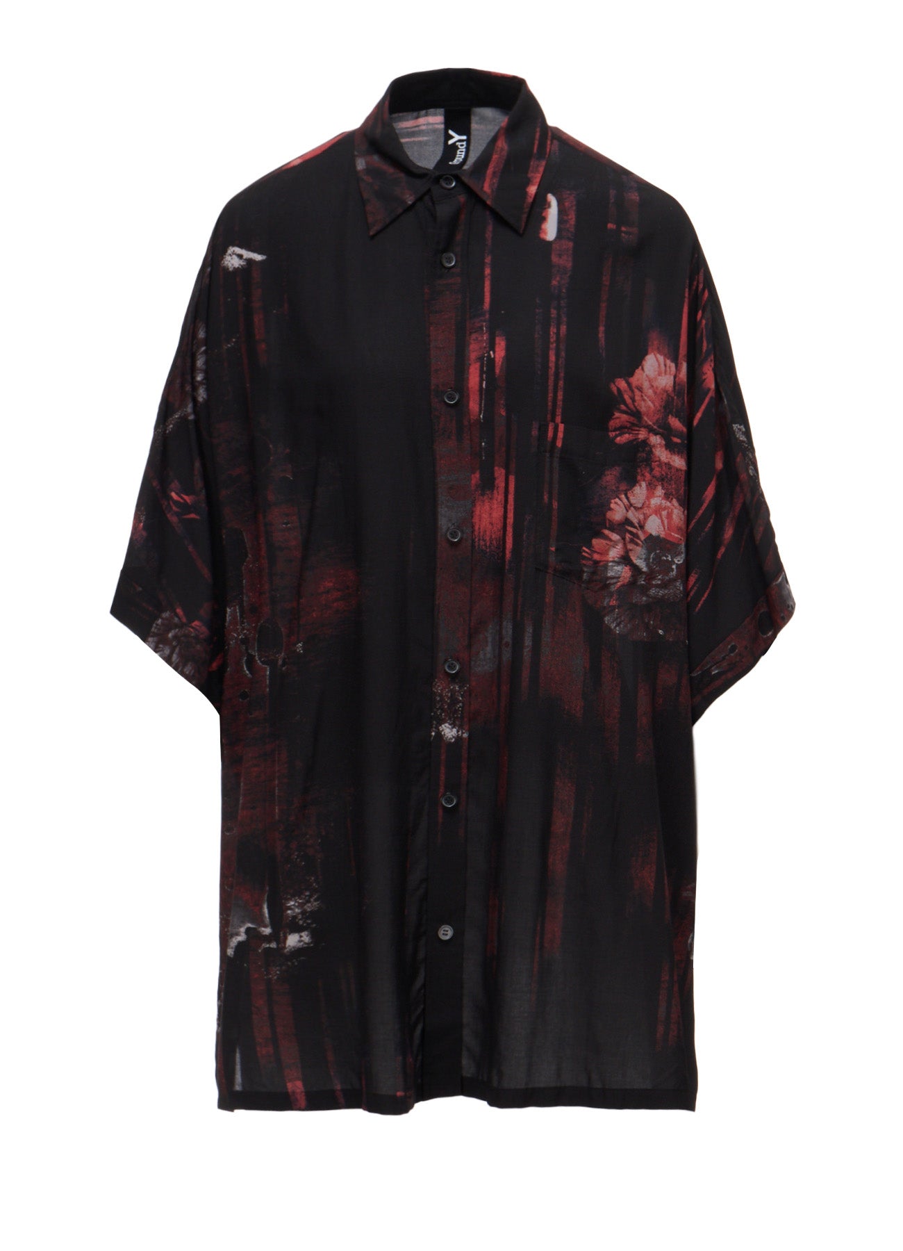 RAYON FLORAL STRIPED FRONT DOLMAN BIG SHIRT – THE SHOP YOHJI YAMAMOTO