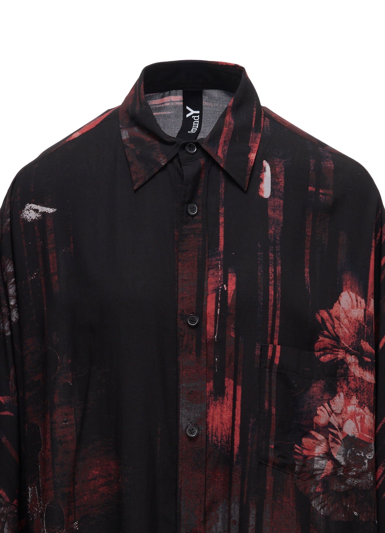 RAYON FLORAL STRIPED FRONT DOLMAN BIG SHIRT – THE SHOP YOHJI YAMAMOTO