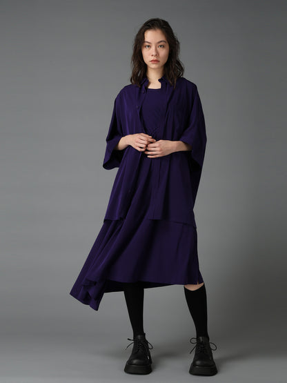 CREPE de CHINE FRONT DOLMAN BIG SHIRT