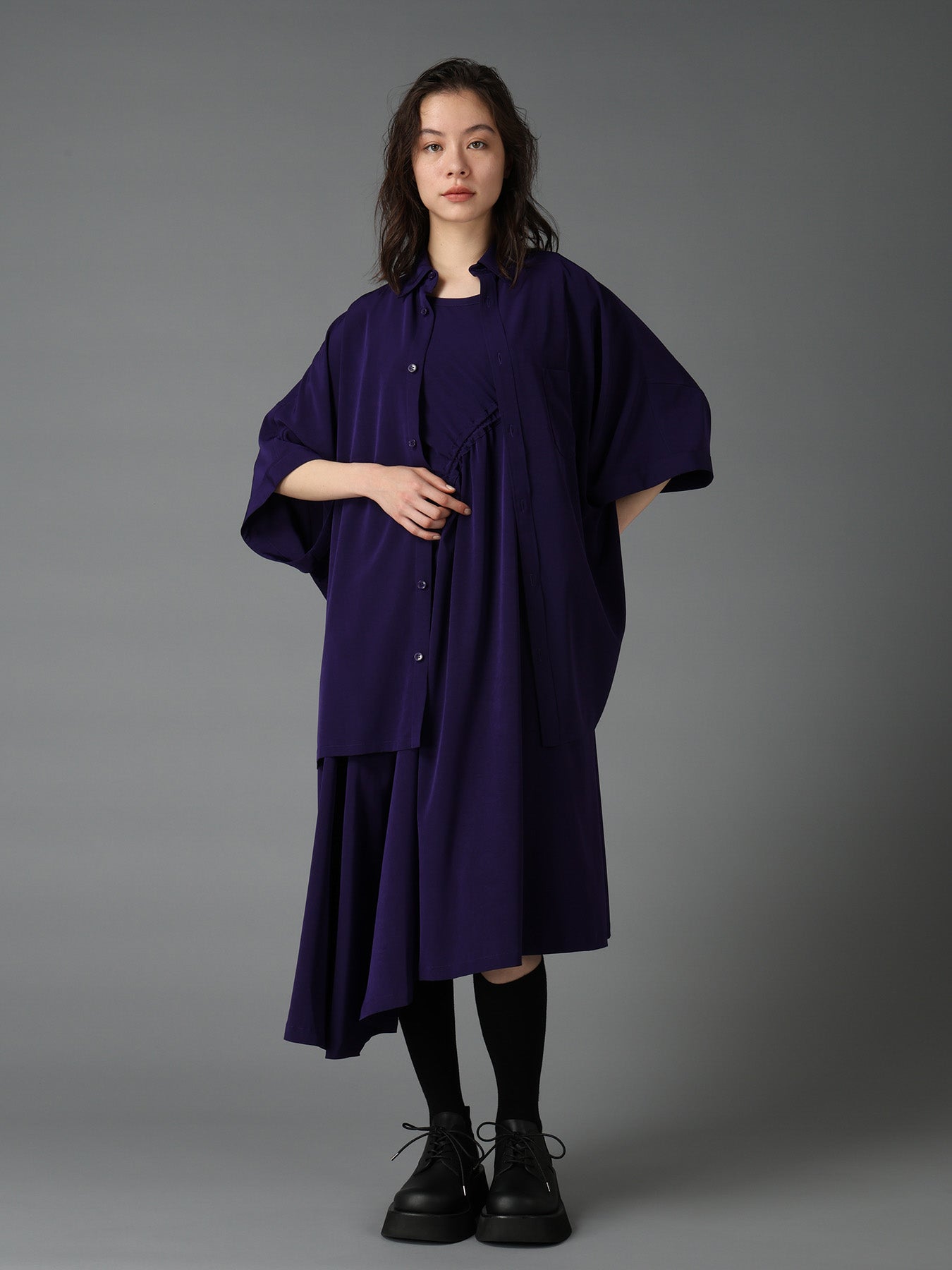ぽん吉 CREPE de CHINE FRONT DOLMAN BIG SHIRT – THE SHOP YOHJI YAMAMOTO