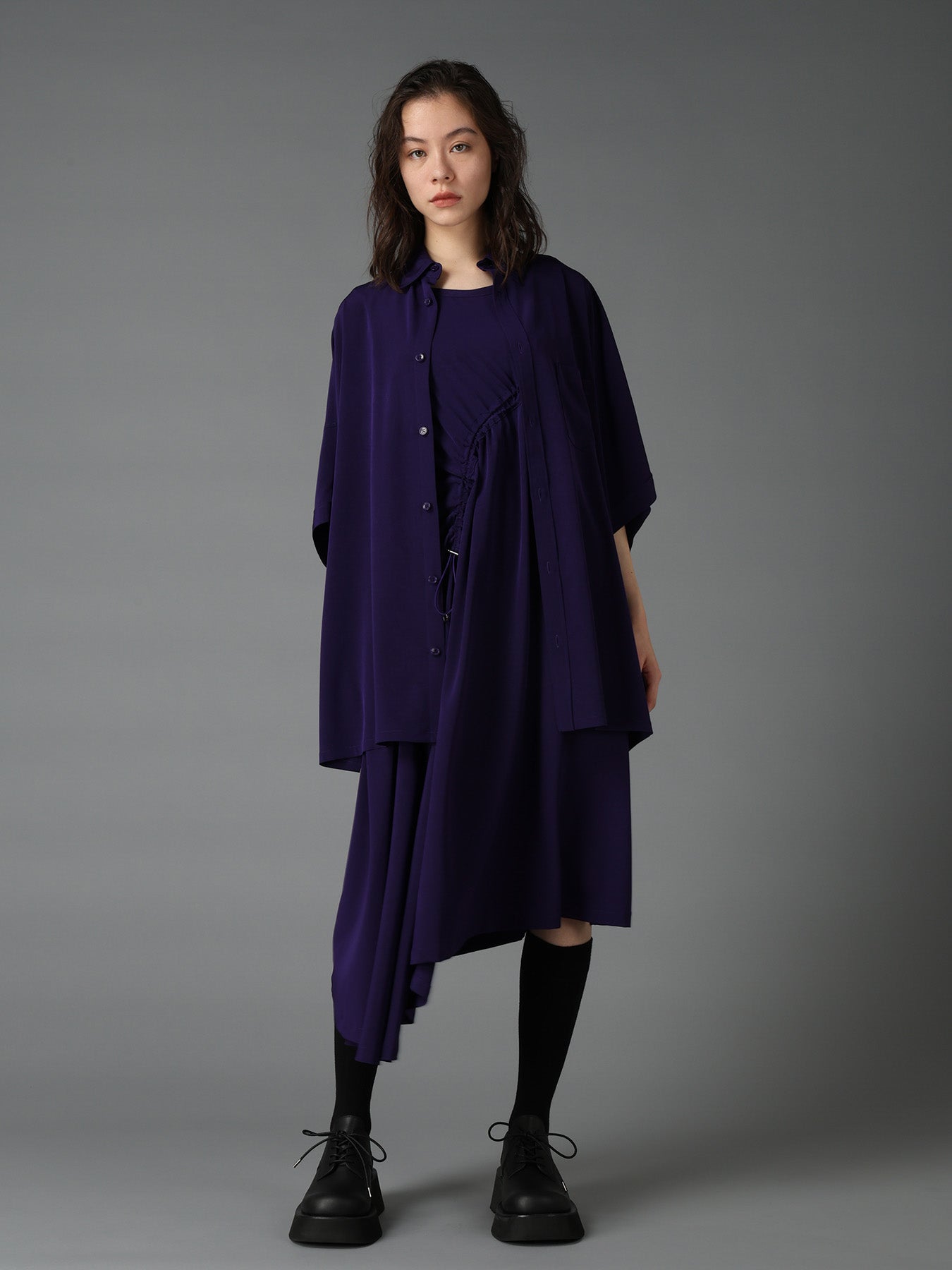 トップス Yohjiyamamoto CREPE de CHINE FRONT DOLMAN BIG SHIRT – THE SHOP YOHJI YAMAMOTO