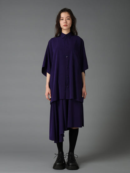 CREPE de CHINE FRONT DOLMAN BIG SHIRT