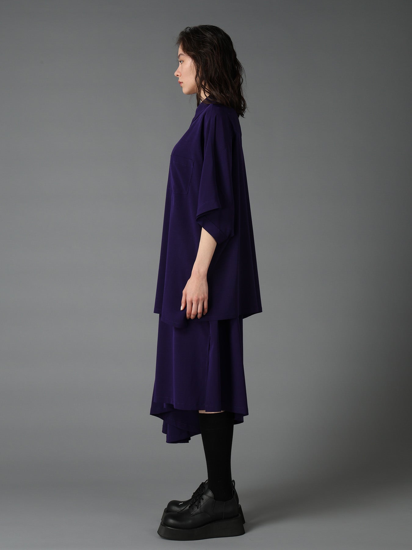 CREPE de CHINE FRONT DOLMAN BIG SHIRT