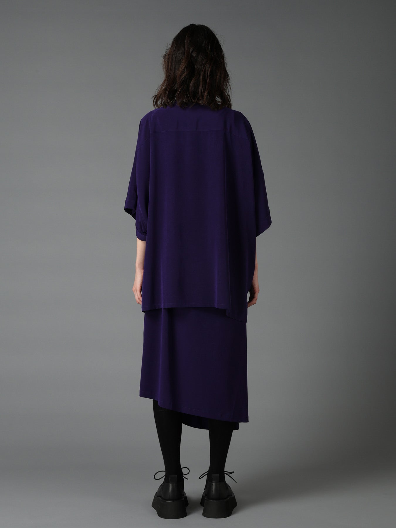 CREPE de CHINE FRONT DOLMAN BIG SHIRT