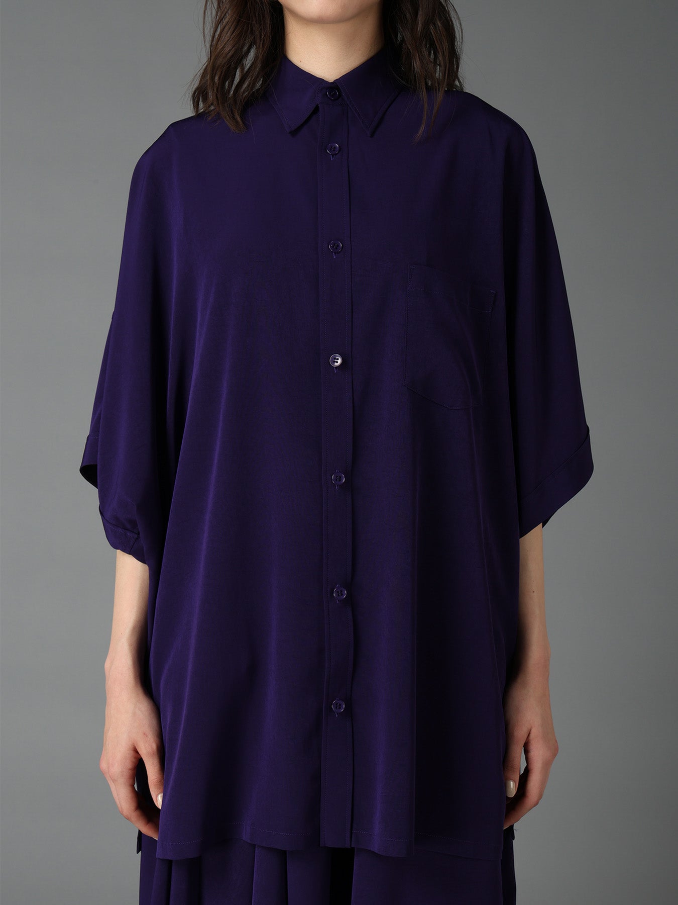 CREPE de CHINE FRONT DOLMAN BIG SHIRT