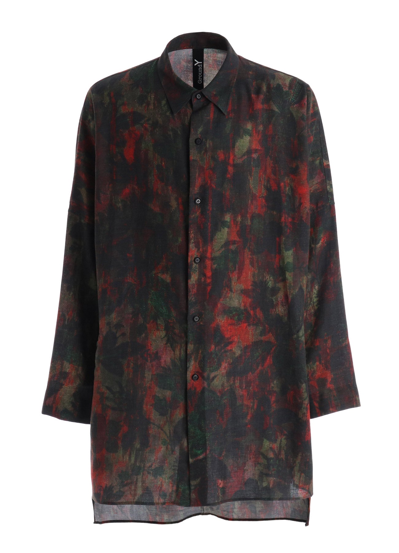 COTTON WOOL VIYELLA SHADOW FLORAL PATTERN DOLMAN SHIRT