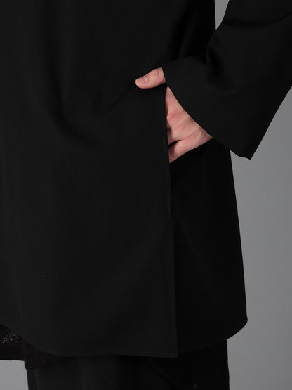 WOOL GABARDINE DOLMAN  SHIRT