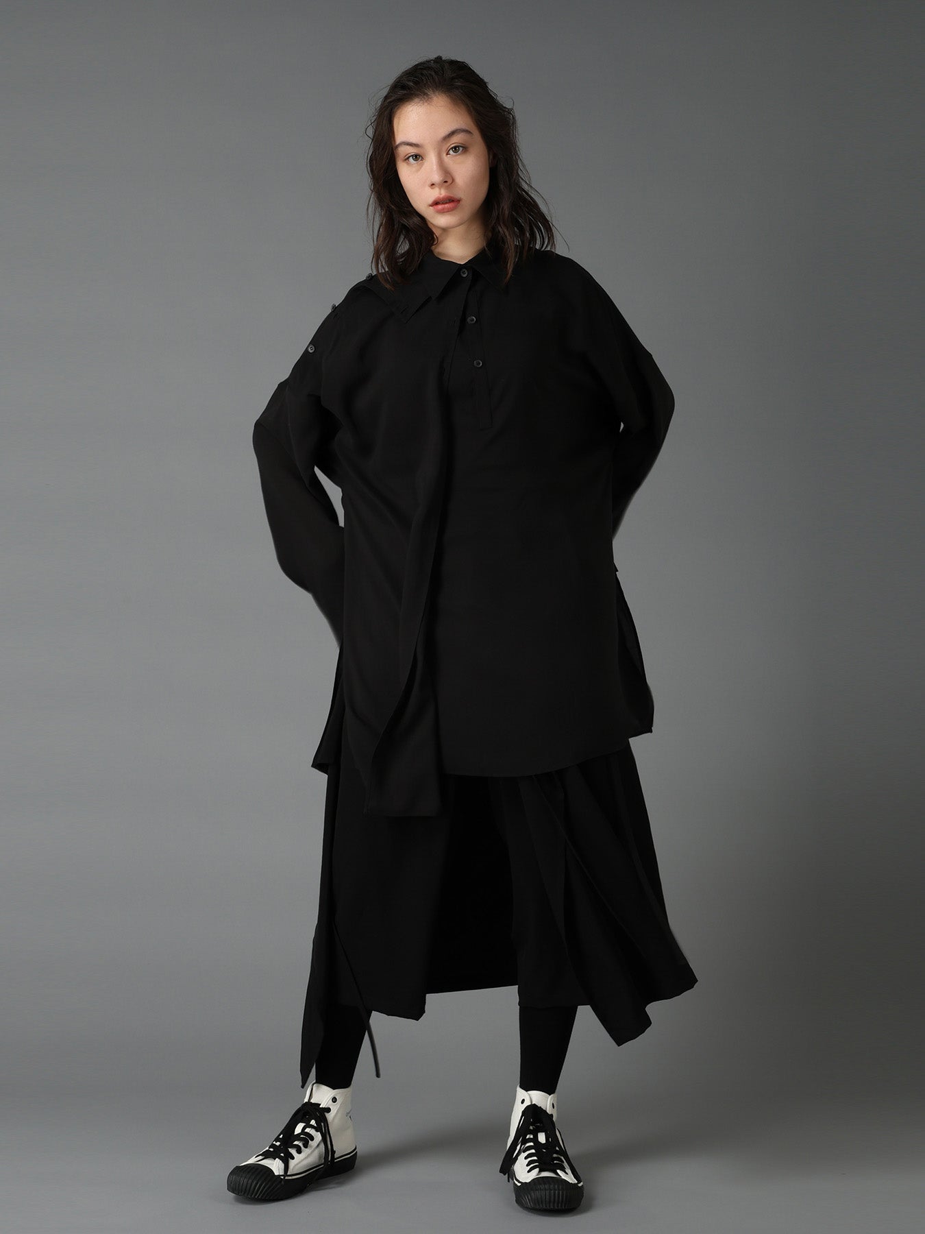 CELLULOSE LAWN PULLOVER SHIRT
