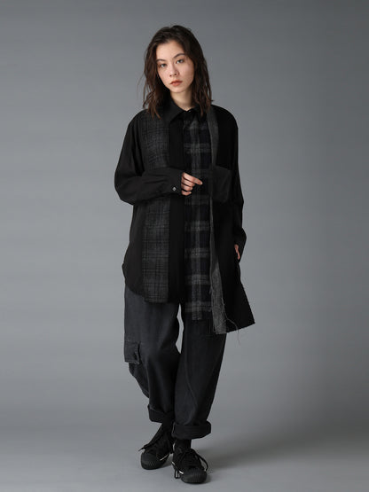 SWITCHING MATERIAL FRONT PANEL SHIRT