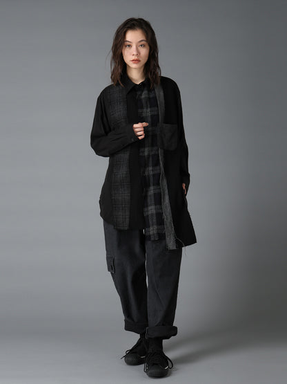 SWITCHING MATERIAL FRONT PANEL SHIRT