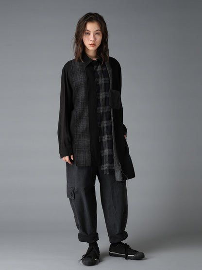 SWITCHING MATERIAL FRONT PANEL SHIRT