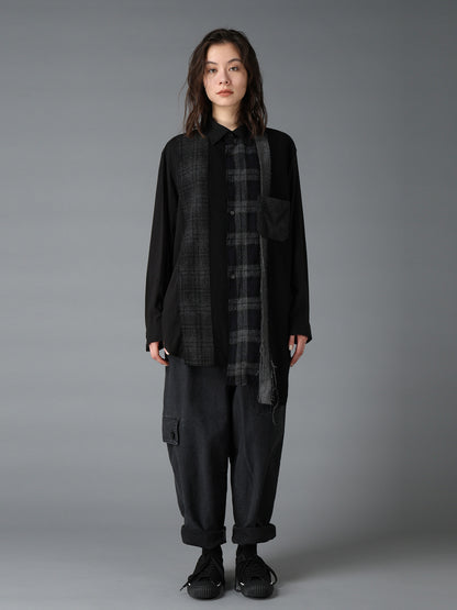 SWITCHING MATERIAL FRONT PANEL SHIRT