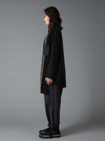 SWITCHING MATERIAL FRONT PANEL SHIRT
