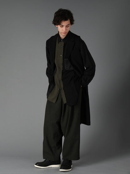 SWITCHING MATERIAL PATCHWORK SHIRT