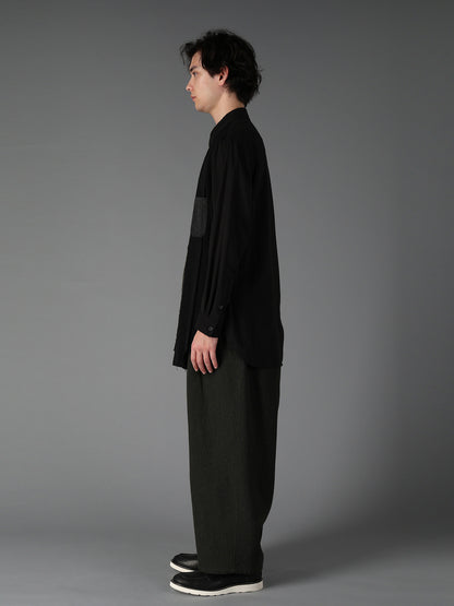 SWITCHING MATERIAL PATCHWORK SHIRT