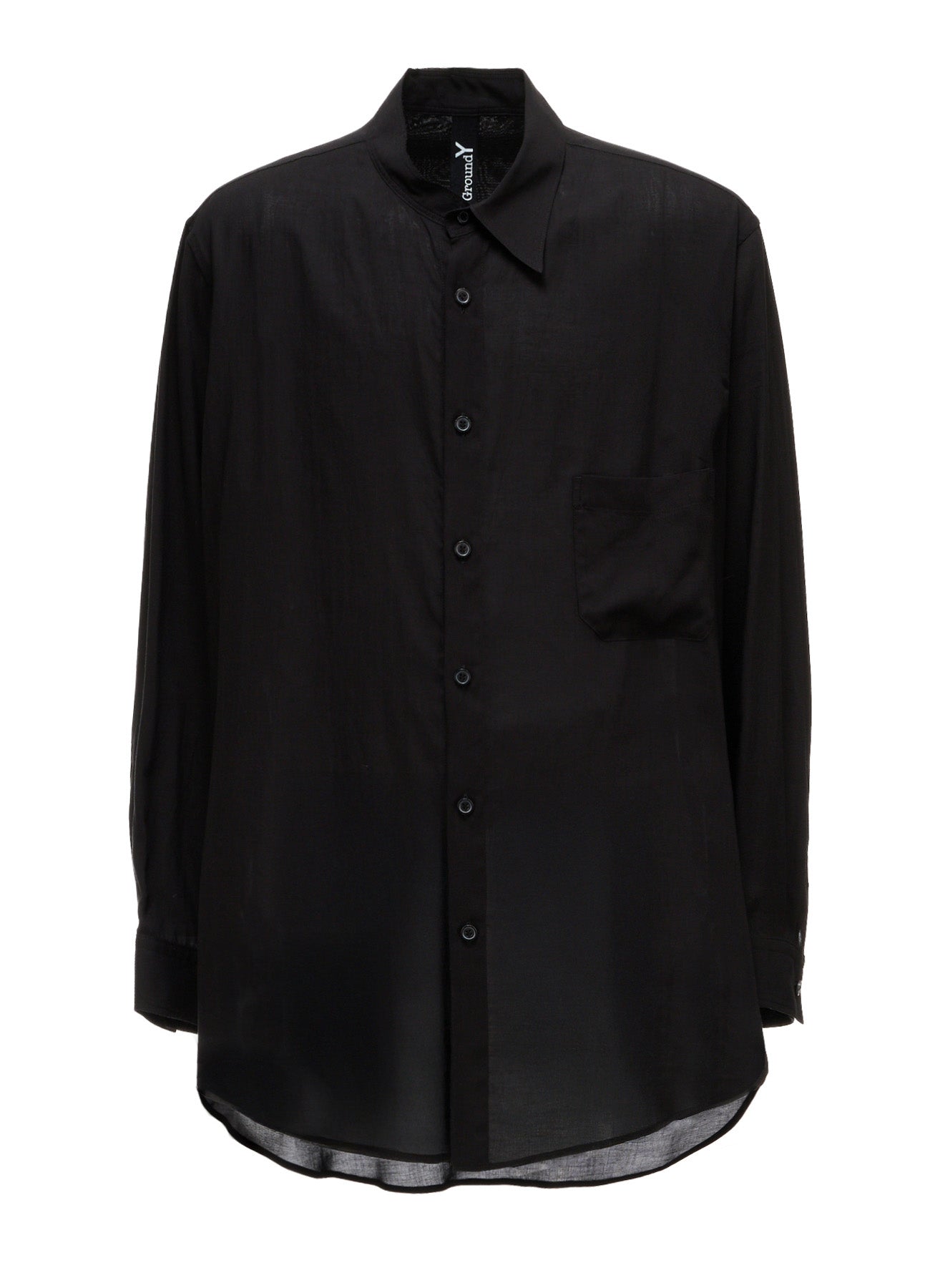 CELLULOSE LAWN ASYMMETRICAL COLLAR SHIRT