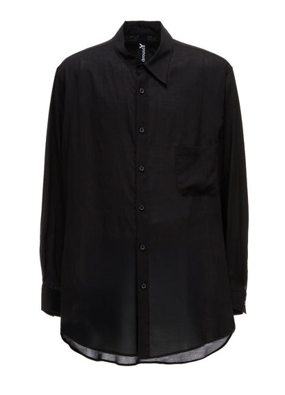 CELLULOSE LAWN ASYMMETRICAL COLLAR SHIRT