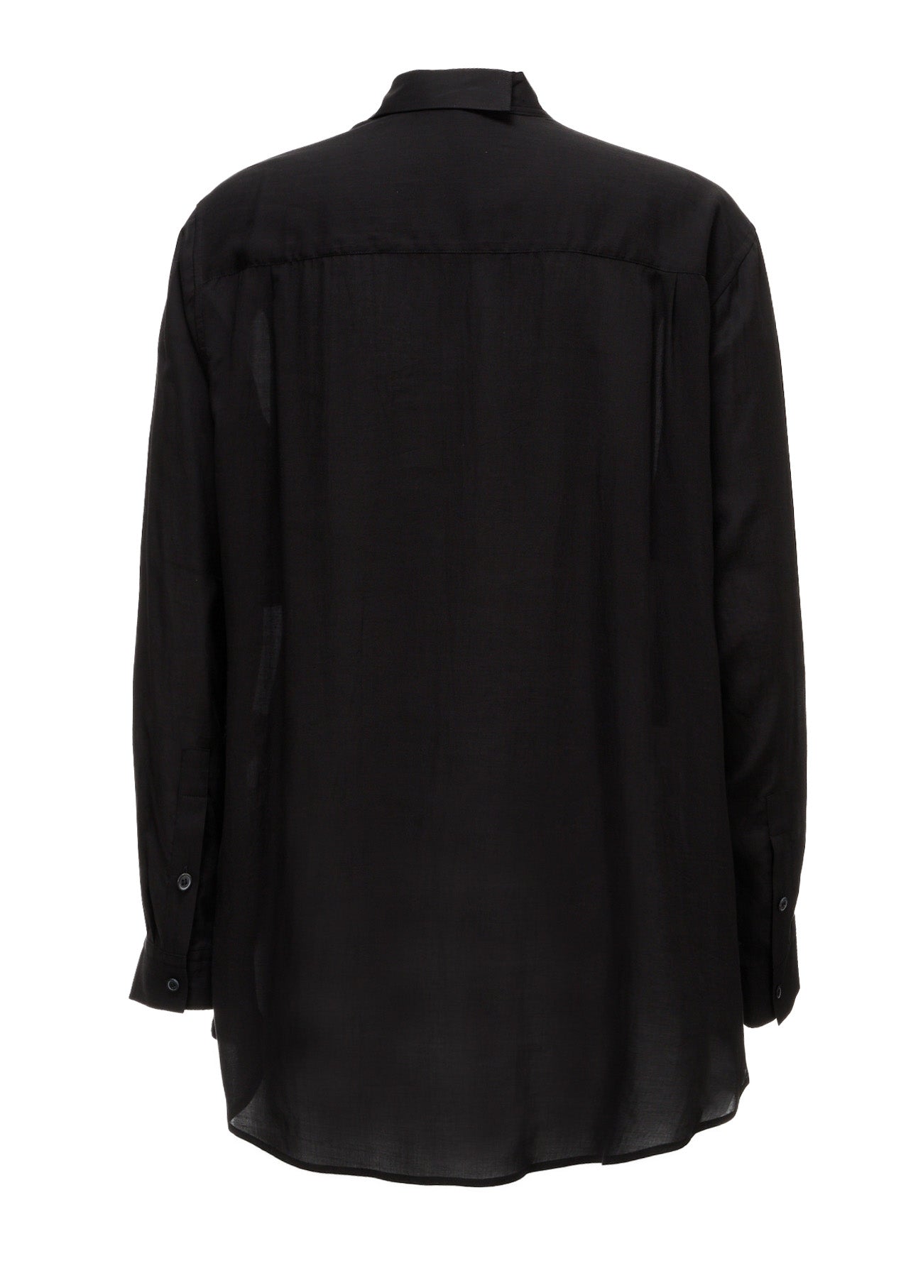 CELLULOSE LAWN ASYMMETRICAL COLLAR SHIRT